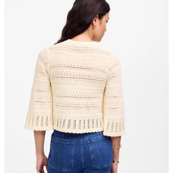 NWT Madewell Scalloped-Trim Sweater Tee In Sand Size XS - Picture 3 of 8